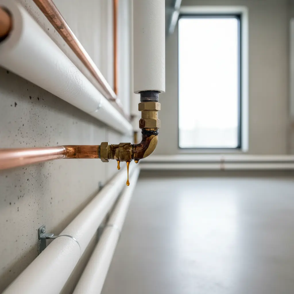 Taches d'huile sur les raccords