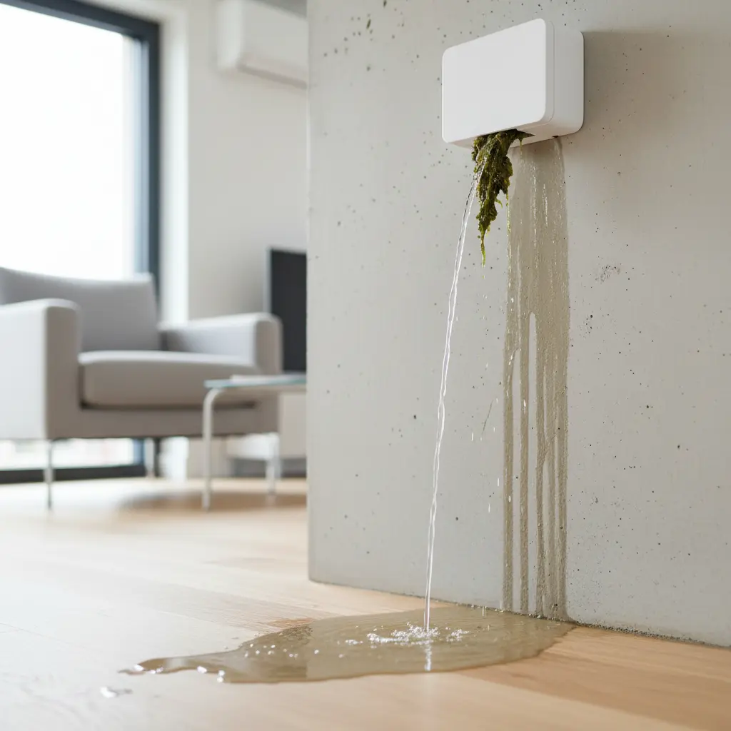Écoulement d'eau dans la pièce